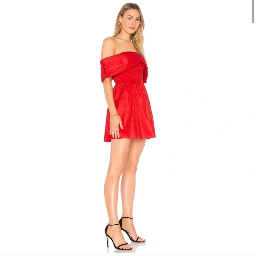 L’Academie Dress Red Juni Off Shoulder Revolve S - Picture 2 of 9